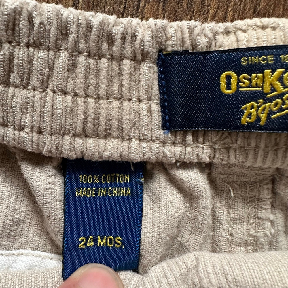 Boys OshKosh B'gosh Casual Corduroy Pants 24 Months Beige - Picture 4 of 10